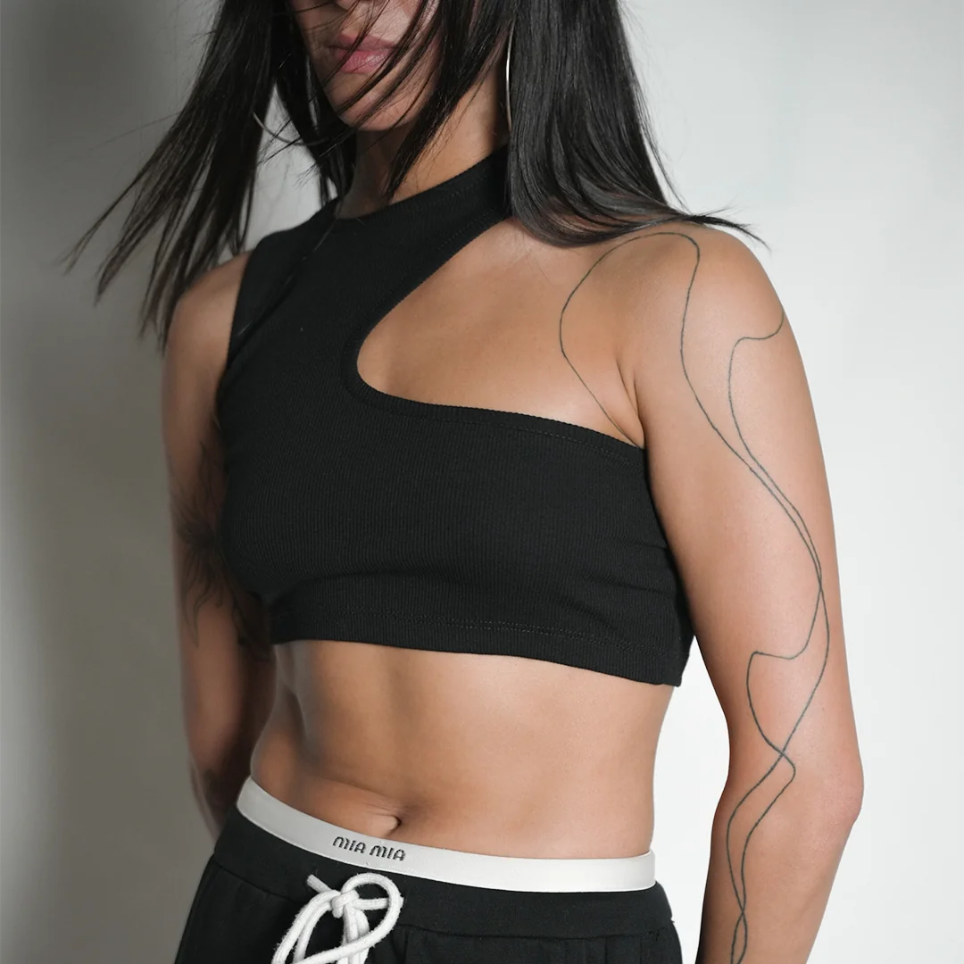 ASYMMETRICAL CROP TOP — 2